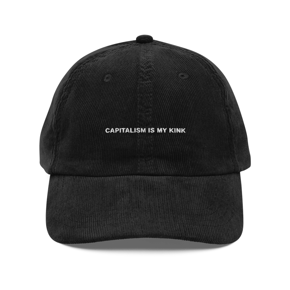 capitalism is my kink — Vintage Corduroy Cap in black