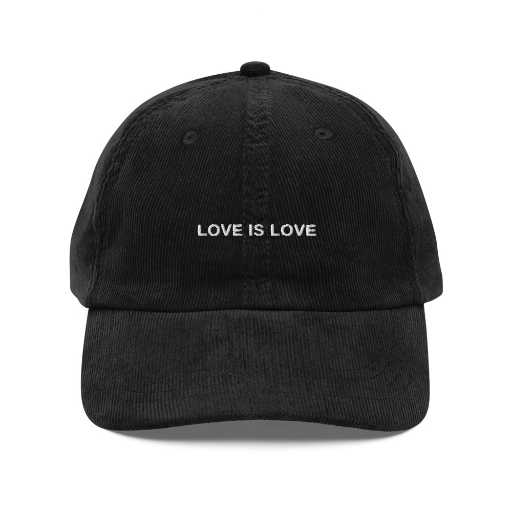 love is love — Vintage Corduroy Cap in black