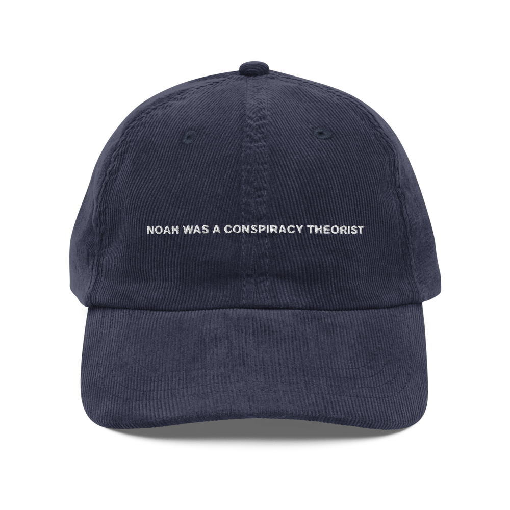 noah was a conspiracy theorist — Vintage Corduroy Cap in navy