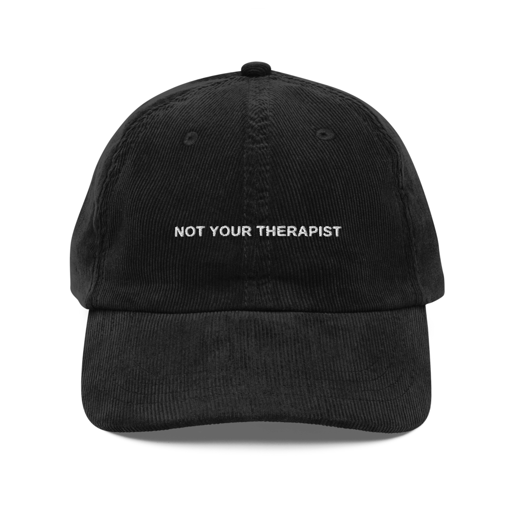 not your therapist — Vintage Corduroy Cap in black