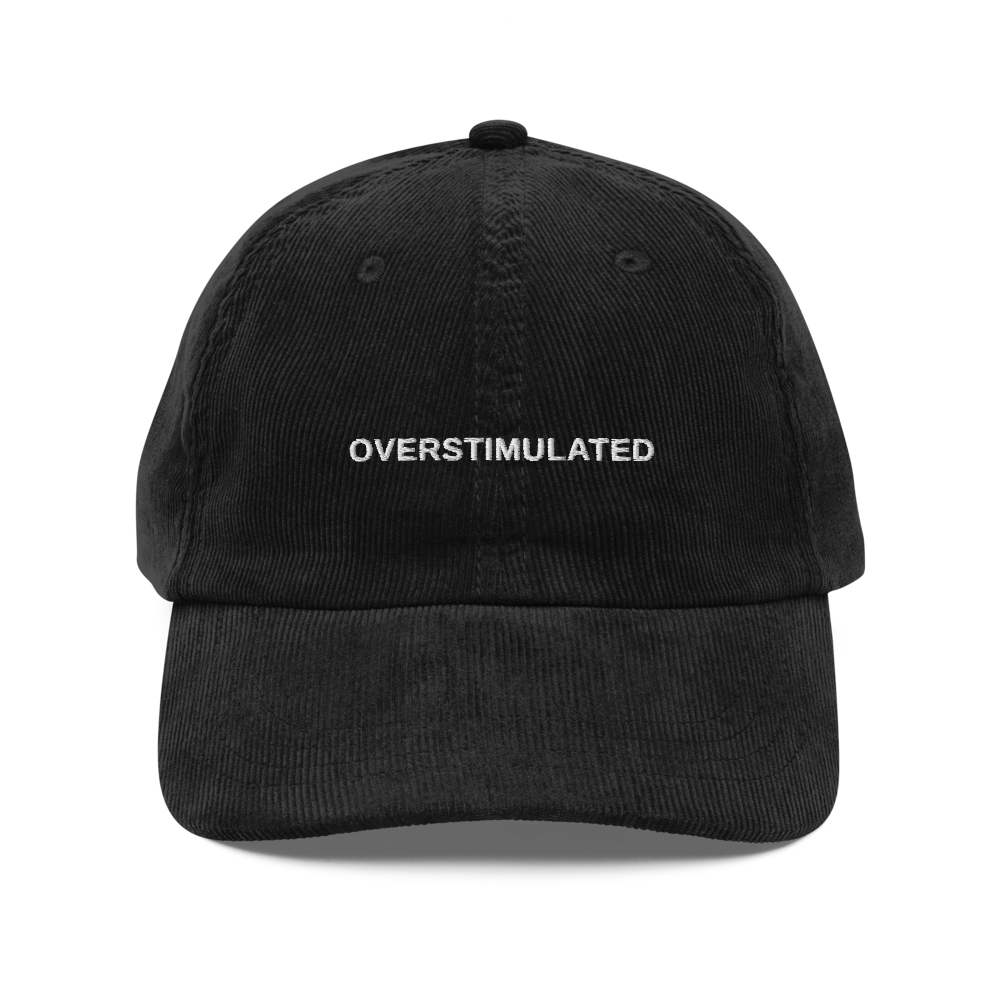 overstimulated — Vintage Corduroy Cap in black